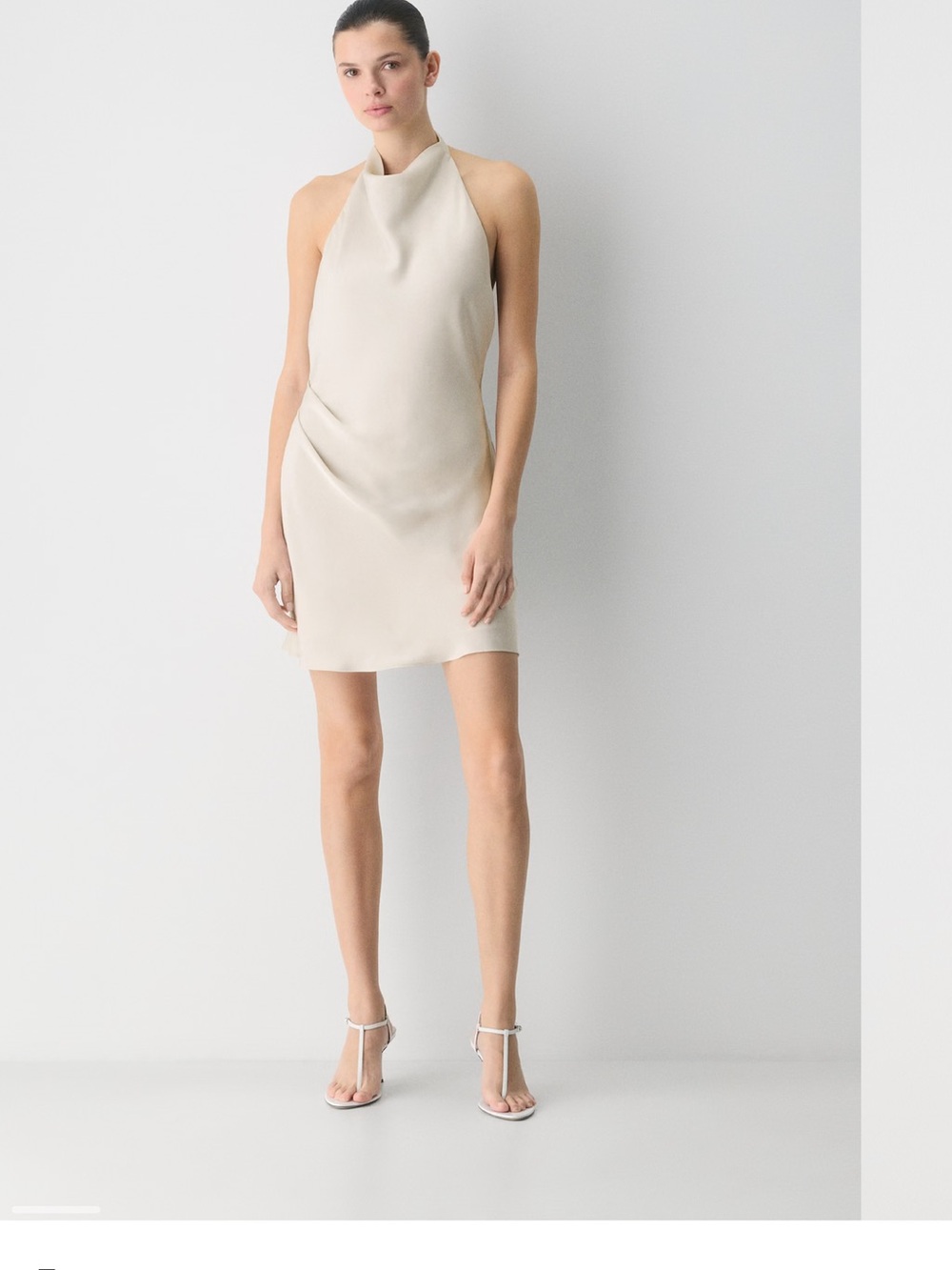 NWOT Never Worn Aritzia Audience Satin Mini Halter Dress